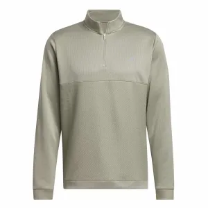 adidas Golf Ultimate365 Textured Half Zip Pullover - Silver Pebble