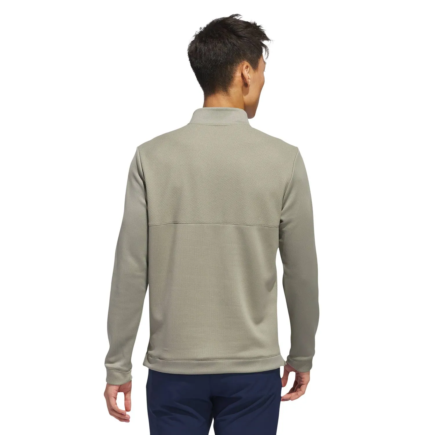 adidas Golf Ultimate365 Textured Half Zip Pullover - Silver Pebble