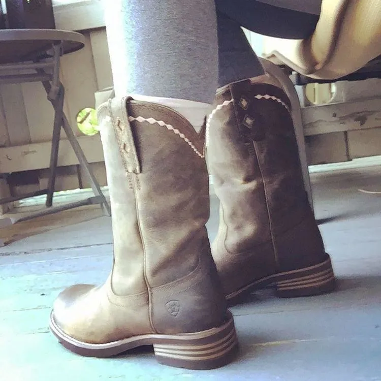 Ariat Womens Unbridled Roper Distressed Brown Western Boots