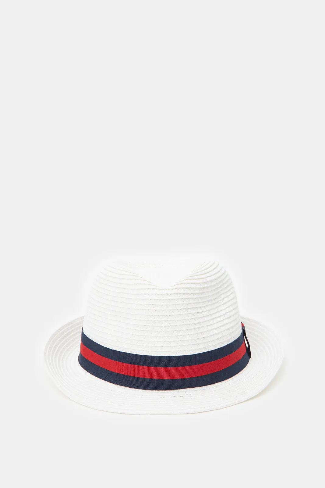 Boys White Fedora Hat With Band