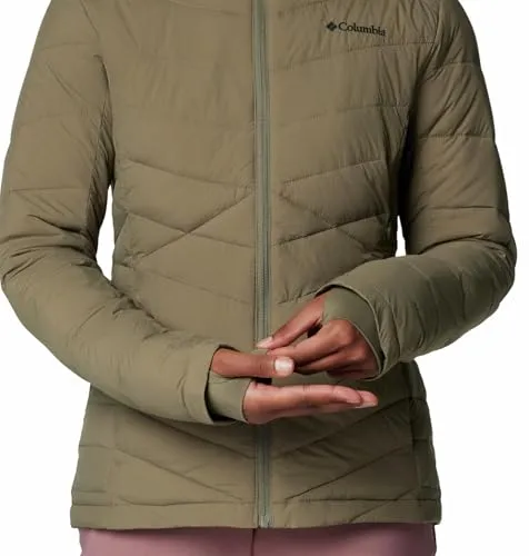 Columbia Womens Joy Peak II Hooded Jacket, Stone Green, XXL
