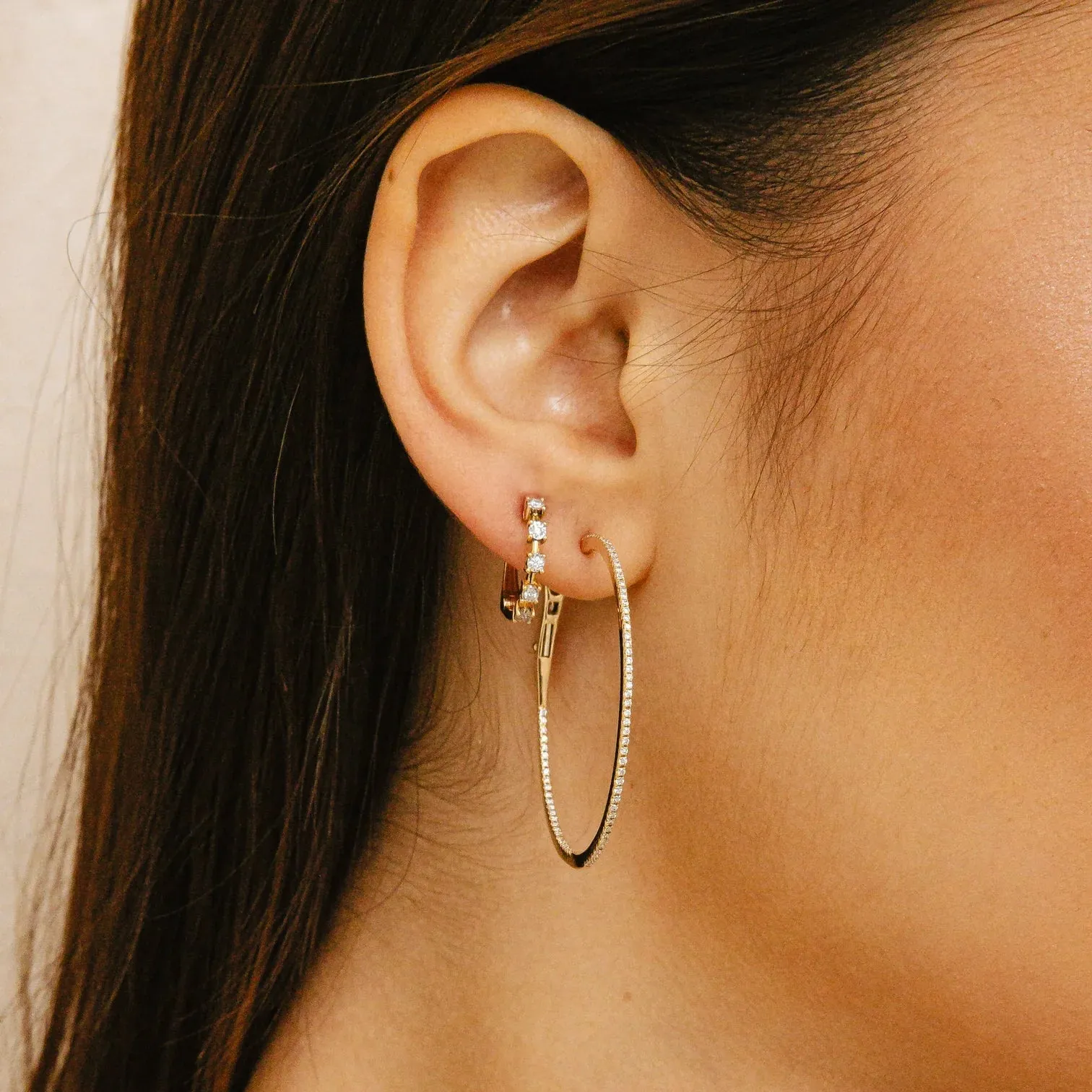 Dana Rebecca Designs Ava Bea Interval Hoops - Yellow Gold