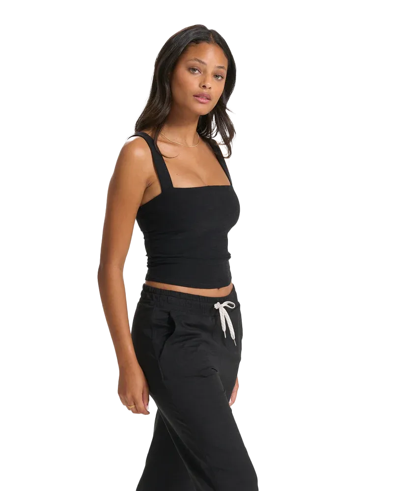 Elevation Square Neck Vest in Black Heather