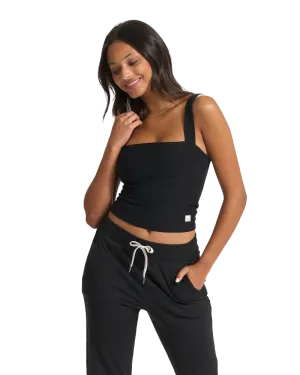 Elevation Square Neck Vest in Black Heather