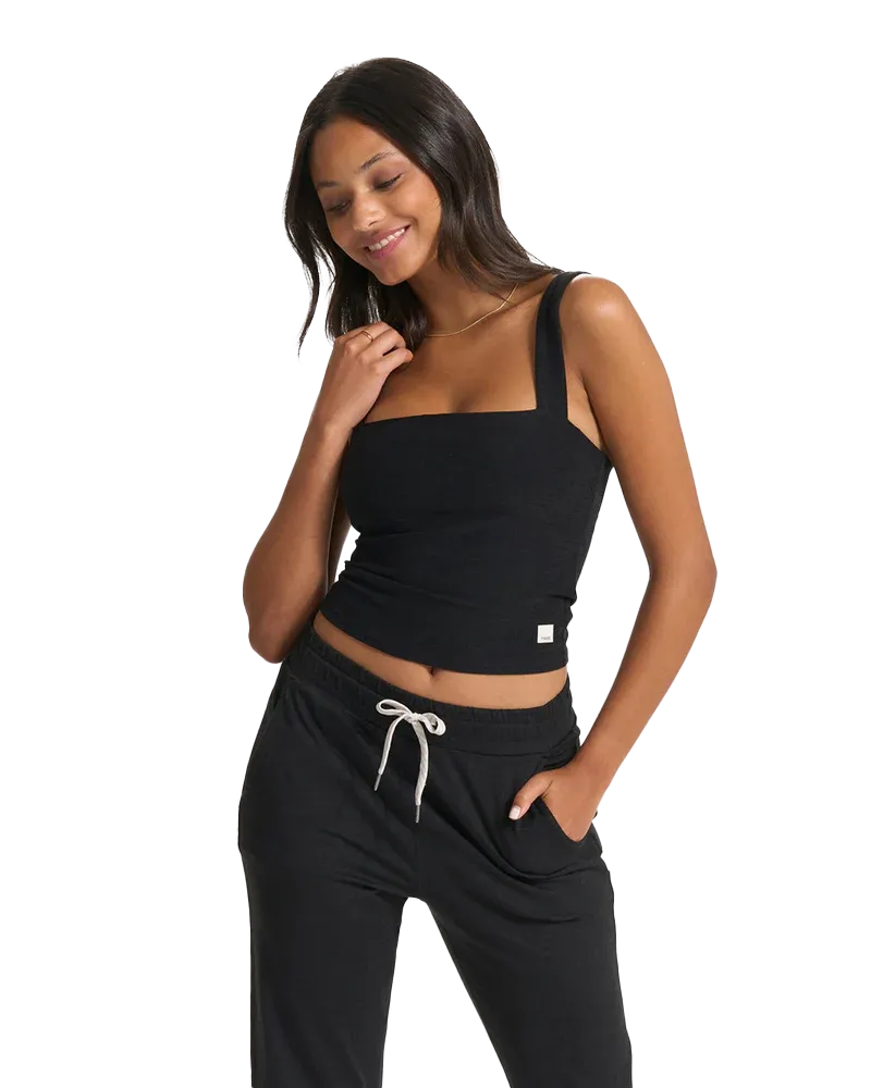 Elevation Square Neck Vest in Black Heather