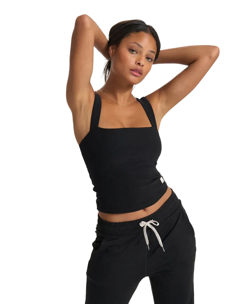 Elevation Square Neck Vest in Black Heather