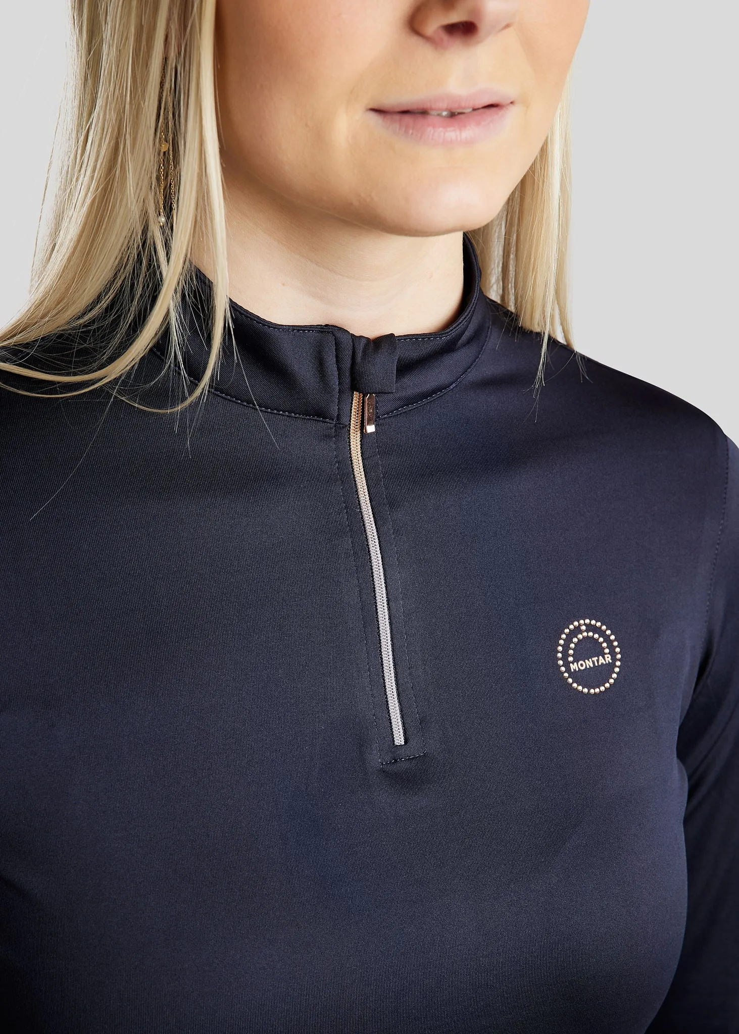Everly Mon-Tech Rosegold Long Sleeve - Navy