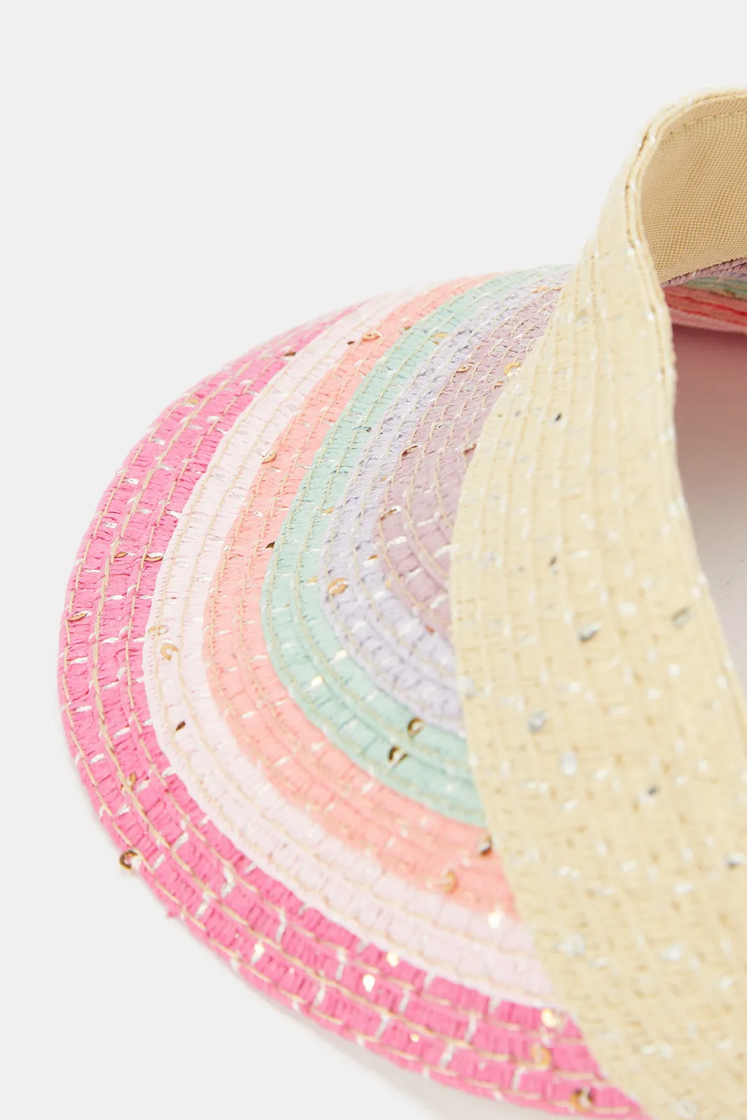 Girls Pink Floral Embellished Hat
