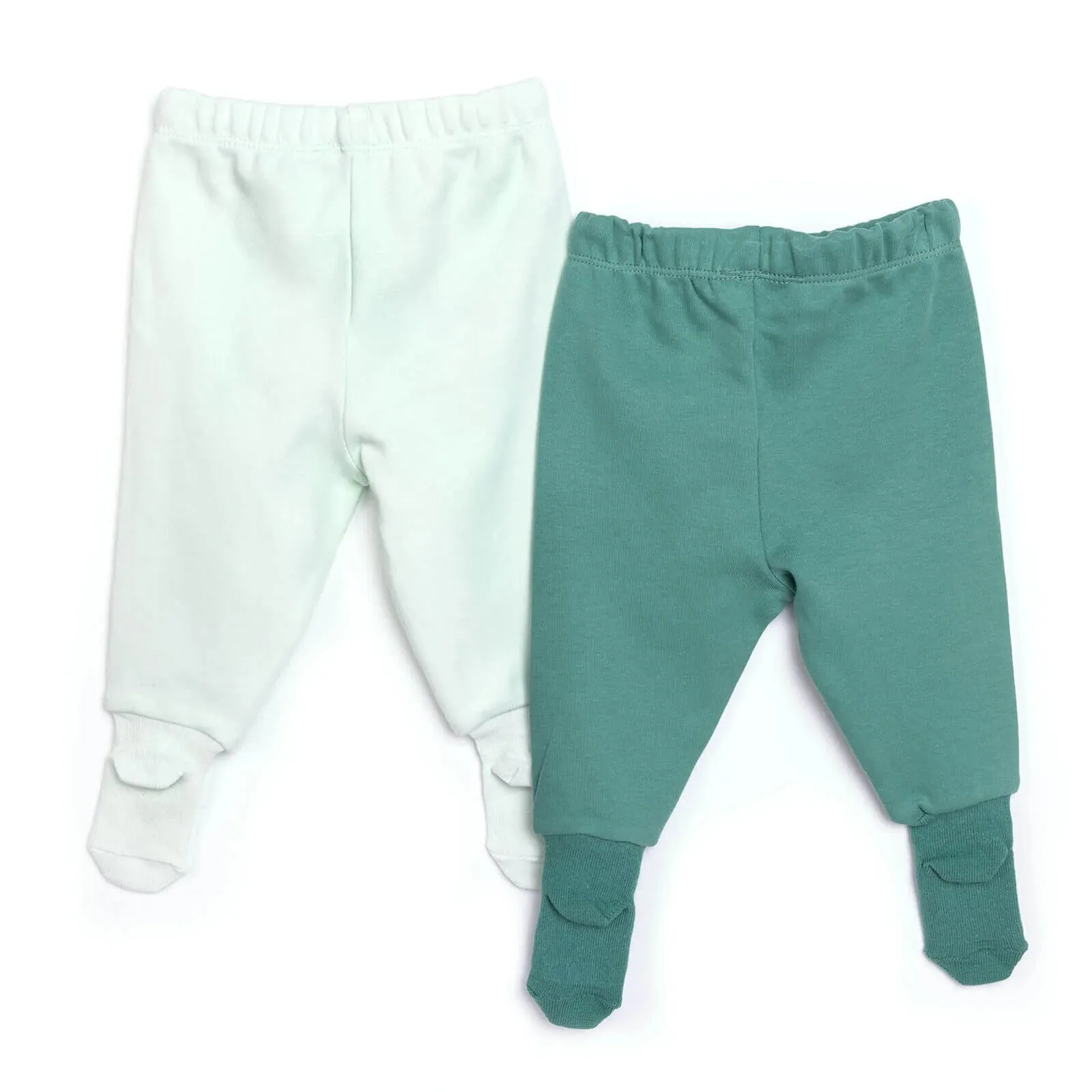 HelloBaby Baby Boy Joggers with Feet 2 pcs - Green
