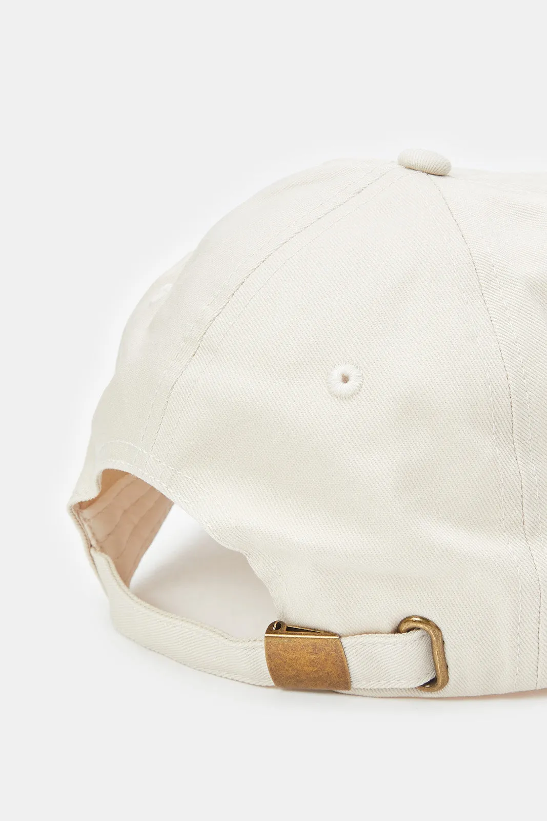 Men Beige Embroidery Cap