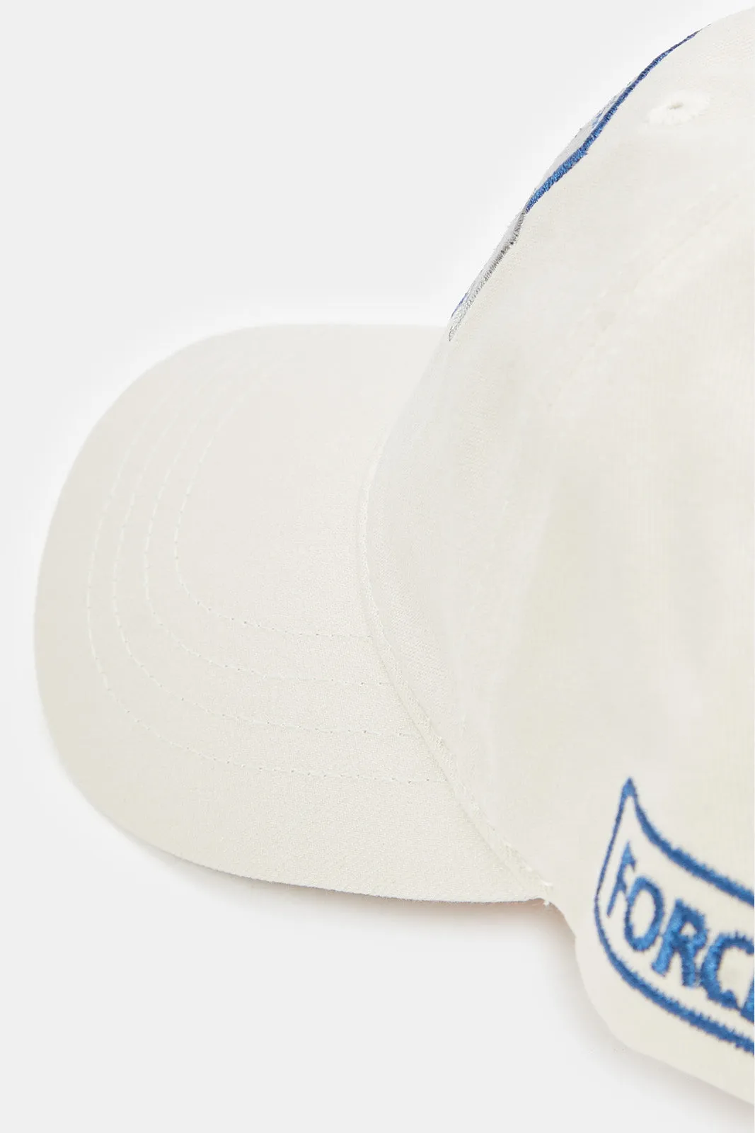 Men Beige Embroidery Cap