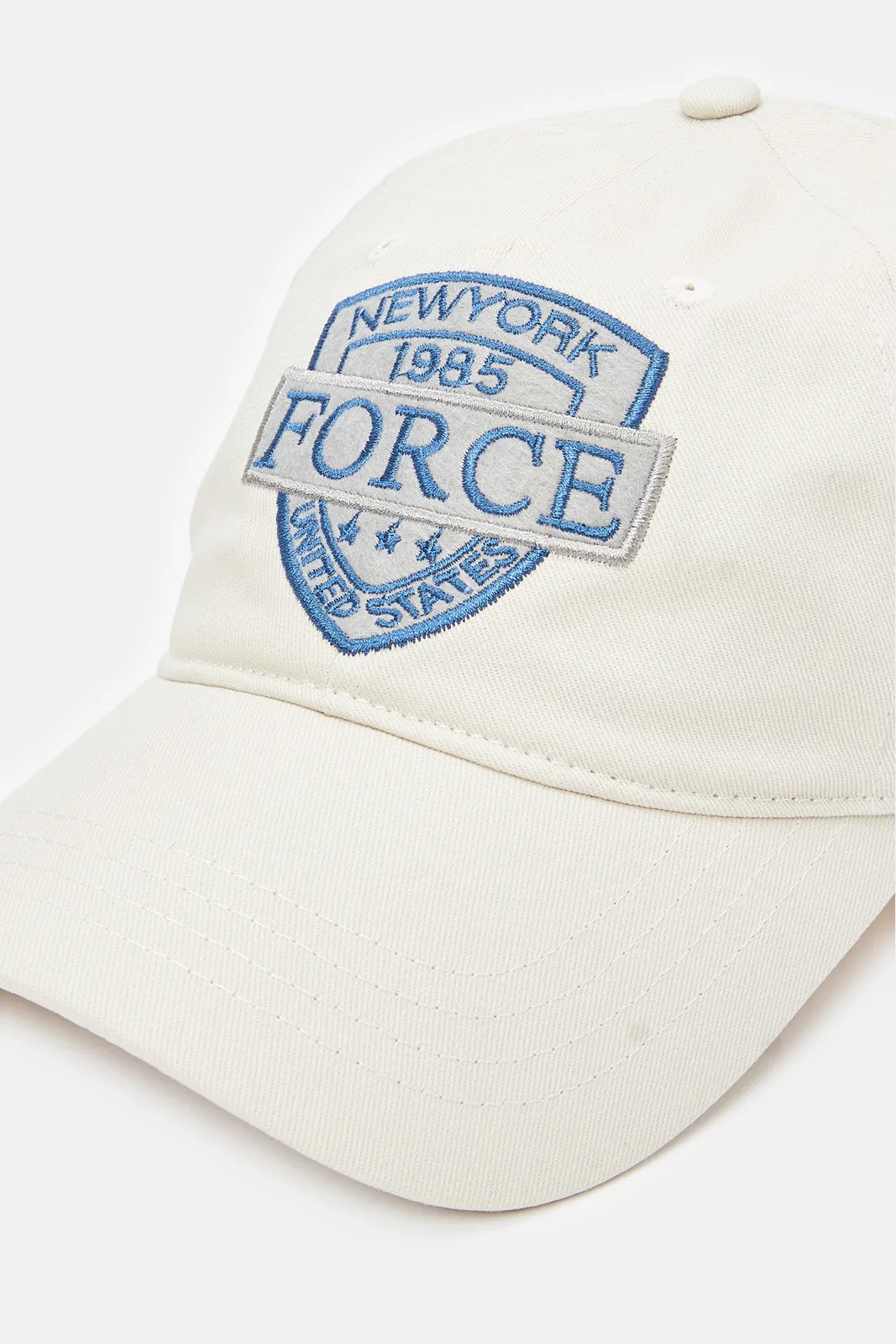 Men Beige Embroidery Cap