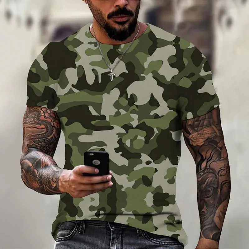 Men's Crew Neck Camouflage Short Sleeve T-Shirt 68297644YM