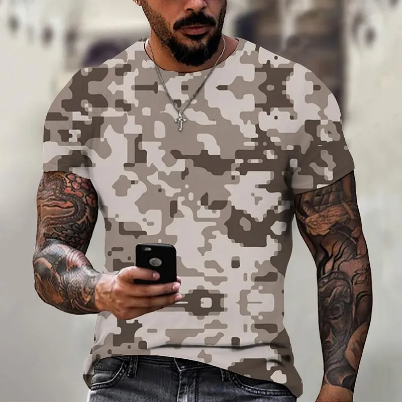 Men's Crew Neck Camouflage Short Sleeve T-Shirt 68297644YM