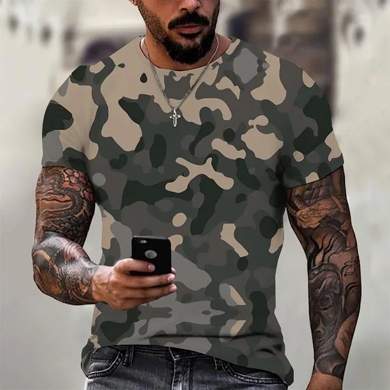 Men's Crew Neck Camouflage Short Sleeve T-Shirt 68297644YM