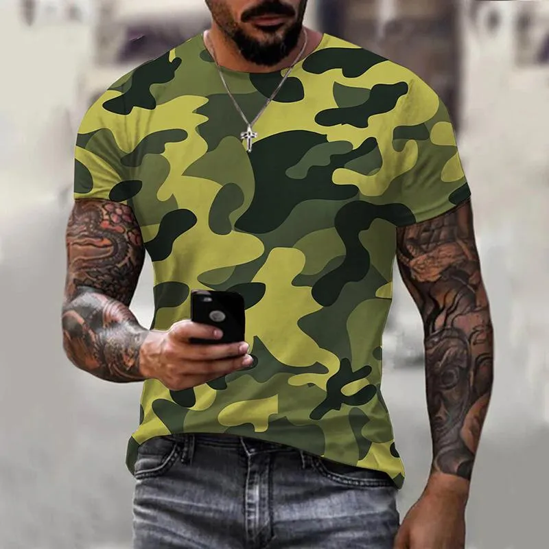 Men's Crew Neck Camouflage Short Sleeve T-Shirt 68297644YM