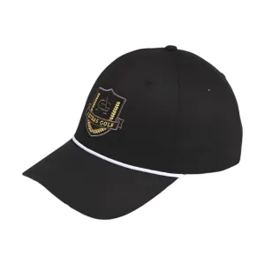 Vintage Six-Panel Shield Hat - Black