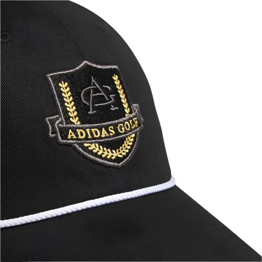 Vintage Six-Panel Shield Hat - Black