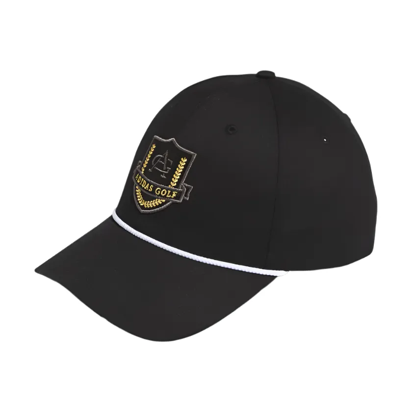 Vintage Six-Panel Shield Hat - Black